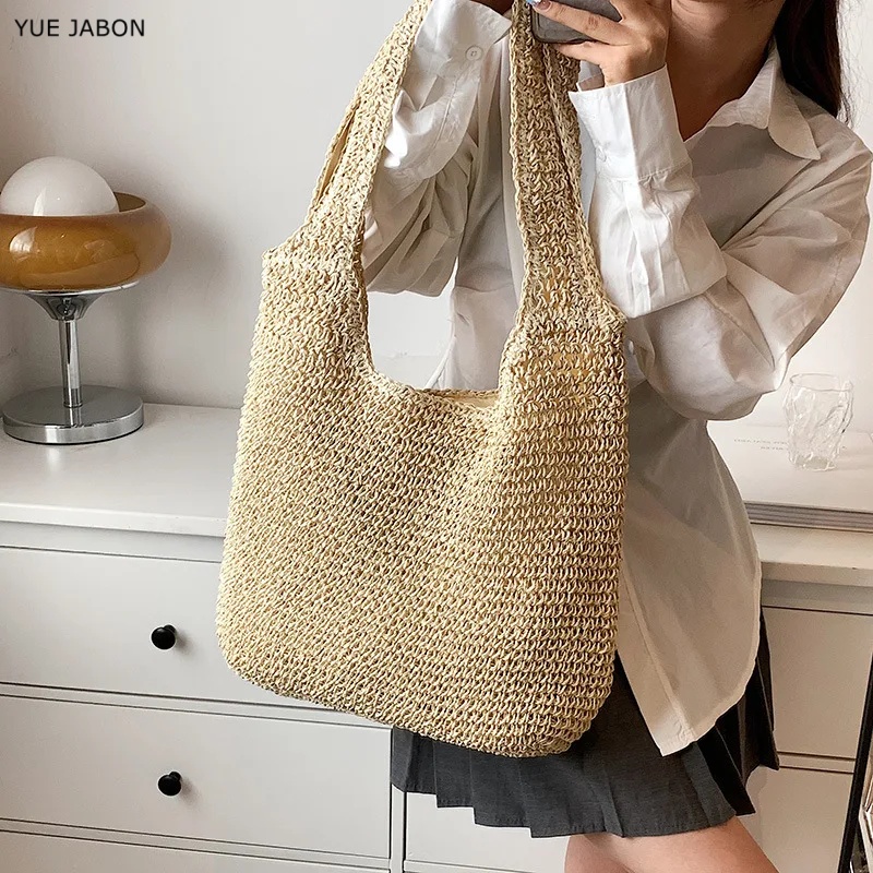 소프트 비치 빈티지 수제 숄더백 라피아 라탄 쇼핑백 보 - Women'S Raffia Bags 리뷰 및 가격