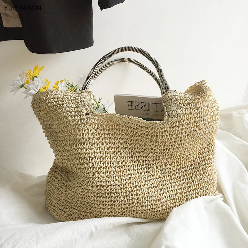 소프트 비치 빈티지 수제 숄더백 라피아 라탄 쇼핑백 보 - Women'S Raffia Bags 리뷰 및 가격