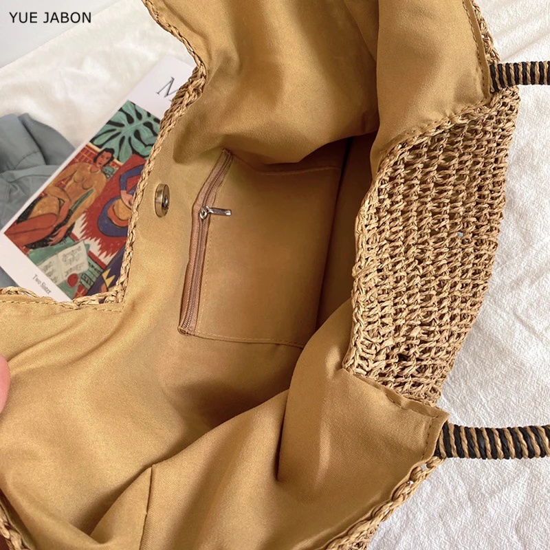 소프트 비치 빈티지 수제 숄더백 라피아 라탄 쇼핑백 보 - Women'S Raffia Bags 리뷰 및 가격