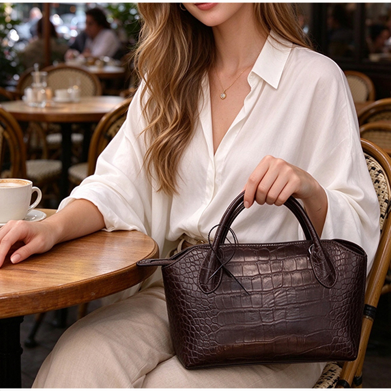 고급스러운 여성용 크록스 패턴의 탑 핸들 핸드백, 우아 - Women Hand Bags For Office 리뷰 및 가격