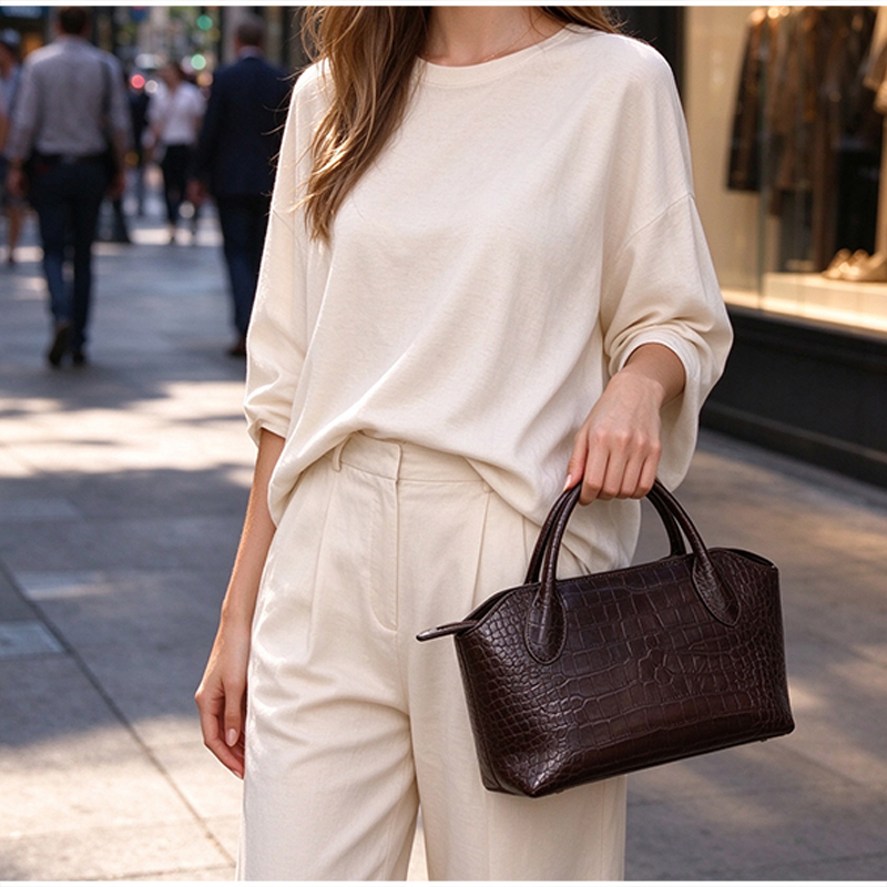 고급스러운 여성용 크록스 패턴의 탑 핸들 핸드백, 우아 - Women Hand Bags For Office 리뷰 및 가격